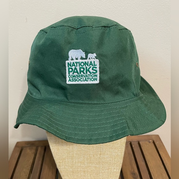 National Parks Conservation Association Embroidered Sun Bucket Hat Dark Green - Picture 1 of 8